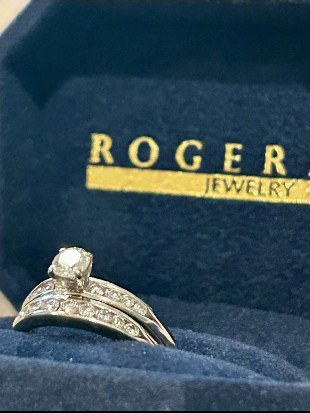 14k White Gold Natural Diamond Channel Wedding Set